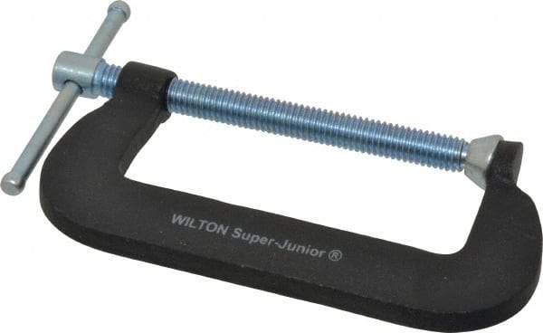 Wilton - Light-Duty 3" Max Opening, 1-3/8" Throat Depth, Forged Steel Standard C-Clamp - 1,100 Lb Capacity, 0" Min Opening, Standard Throat Depth, Steel Screw - USA Tool & Supply