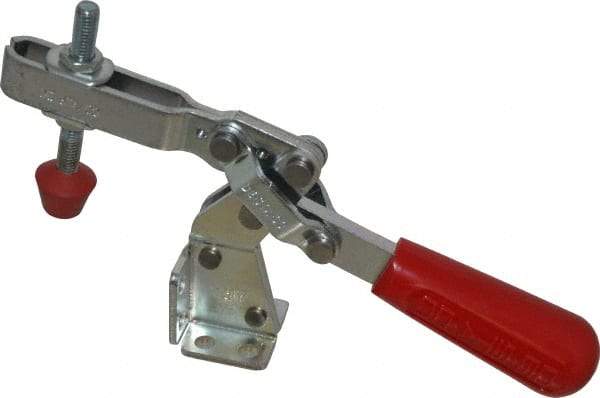 De-Sta-Co - 375 Lb Holding Capacity, Vertical Handle, Manual Hold Down Toggle Clamp - 60° Handle Movement, 185° Bar Opening, U-Bar, Flanged Base, Electro-Plated Zinc, Carbon Steel - USA Tool & Supply