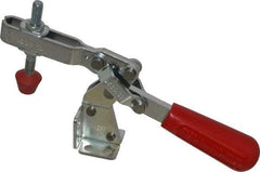 De-Sta-Co - 375 Lb Holding Capacity, Vertical Handle, Manual Hold Down Toggle Clamp - 60° Handle Movement, 185° Bar Opening, U-Bar, Flanged Base, Electro-Plated Zinc, Carbon Steel - USA Tool & Supply