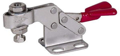 De-Sta-Co - 850 Lb Holding Capacity, Horizontal Handle, Manual Hold Down Toggle Clamp - 59° Handle Movement, 93° Bar Opening, U-Bar, Flanged Base, Electro-Plated Zinc, Stainless Steel - USA Tool & Supply