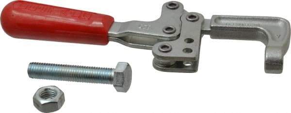 De-Sta-Co - 3558.58 N Load Capacity, 1.25" Throat Depth, 8.28" OAL, Carbon Steel, C Style Plier Clamp - 1.78" Max Jaw Capacity, M12x1.75 Spindle, 2.94" Open Throat Height, Red Handle, Spindle End - USA Tool & Supply