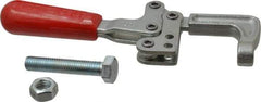 De-Sta-Co - 3558.58 N Load Capacity, 1.25" Throat Depth, 8.28" OAL, Carbon Steel, C Style Plier Clamp - 1.78" Max Jaw Capacity, M12x1.75 Spindle, 2.94" Open Throat Height, Red Handle, Spindle End - USA Tool & Supply