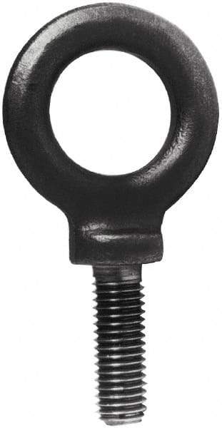 Made in USA - 4,000 Lb Capacity, Steel, 5/8-11 Thread, Fixed Lifting Eye Bolt - Fully Threaded, 1-3/4" Shank, 1-3/4" Thread Length, Shoulder - USA Tool & Supply