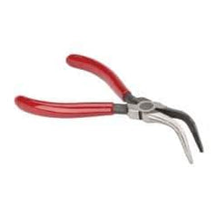 Proto - 6-5/16" OAL, 1-5/8" Jaw Length x 3/4" Jaw Width, Long Nose Bent Nose Pliers - Serrated Jaw, Chain Nose Head, Plastisol Handles - USA Tool & Supply