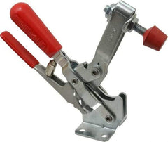 De-Sta-Co - 600 Lb Holding Capacity, Vertical Handle, Manual Hold Down Toggle Clamp - 58° Handle Movement, 103° Bar Opening, U-Bar, Flanged Base, Electro-Plated Zinc, Carbon Steel - USA Tool & Supply