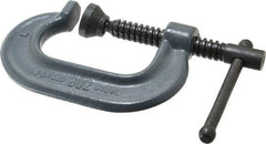 Wilton - Regular-Duty 2" Max Opening, 1-13/16" Throat Depth, Forged Steel Standard C-Clamp - 2,700 Lb Capacity, 0" Min Opening, Standard Throat Depth - USA Tool & Supply