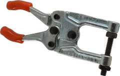 Lapeer - 181.44 Kg Load Capacity, 1-3/16" Throat Depth, 4-3/4" OAL, Carbon Steel, C Style Plier Clamp - 31/32" Max Jaw Capacity, 1/4-20 Spindle, 0.97" Open Throat Height, Orange Handle, Spindle End - USA Tool & Supply
