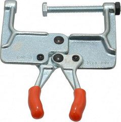 Lapeer - 181.44 Kg Load Capacity, 1-3/16" Throat Depth, 4-3/4" OAL, Carbon Steel, C Style Plier Clamp - 2-15/16" Max Jaw Capacity, 1/4-20 Spindle, 2.94" Open Throat Height, Orange Handle, Spindle End - USA Tool & Supply