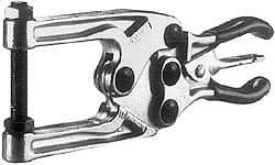 Lapeer - 816.47 Kg Load Capacity, 1-1/4" Throat Depth, 7-3/8" OAL, Carbon Steel, C Style Plier Clamp - 1-3/4" Max Jaw Capacity, 3/8-24 Spindle, 1.25" Open Throat Height, Orange Handle, Spindle End - USA Tool & Supply