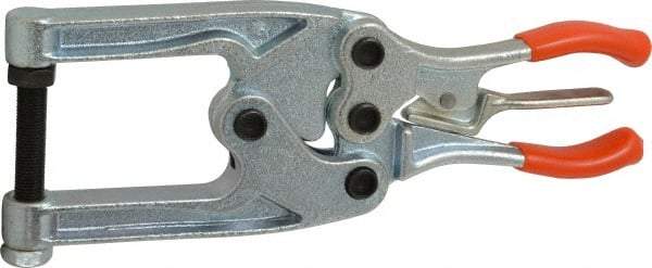 Lapeer - 544.31 Kg Load Capacity, 2-1/4" Throat Depth, 8-3/8" OAL, Carbon Steel, C Style Plier Clamp - 1-3/4" Max Jaw Capacity, 3/8-24 Spindle, 1.22" Open Throat Height, Orange Handle, Spindle End - USA Tool & Supply