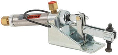 Lapeer - 200 Lb Inner Hold Capacity, Horiz Mount, Air Power Hold-Down Toggle Clamp - 1/8 NPTF Port, 110° Bar Opening, 1-1/4" Height Under Bar - USA Tool & Supply