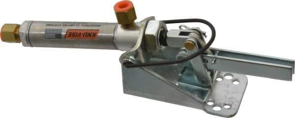 Lapeer - 50 Lb Inner Hold Capacity, Horiz Mount, Air Power Hold-Down Toggle Clamp - 1/8 NPTF Port, 95° Bar Opening, 1" Height Under Bar - USA Tool & Supply