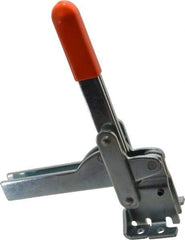 Lapeer - 800 Lb Holding Capacity, Vertical Handle, Manual Hold Down Toggle Clamp - 150° Handle Movement, 115° Bar Opening, U-Bar, Flanged Base, Carbon Steel - USA Tool & Supply