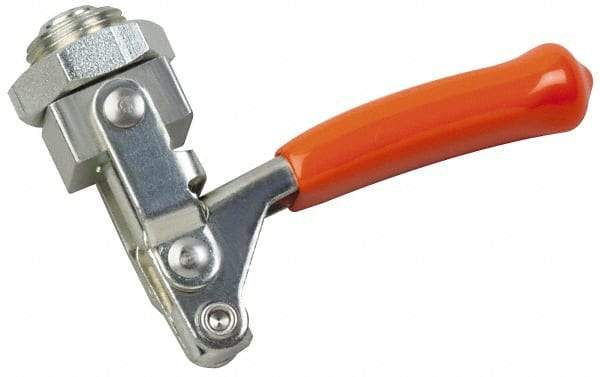 Lapeer - 250 Lb Load Capacity, Mounting Plate Base, Carbon Steel, Standard Straight Line Action Clamp - 3/8" Plunger Diam, Straight Handle - USA Tool & Supply