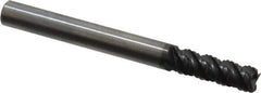 Kennametal - 1/4" Diam, 3/4" LOC, 4 Flute Solid Carbide 0.03" Corner Radius Roughing End Mill - AlTiN Finish, 2-1/2" OAL, 1/4" Shank Diam, Single End, Centercutting, 40° Helix - USA Tool & Supply