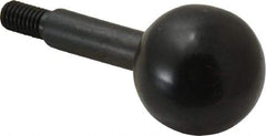 Gibraltar - 10-32 Stem, 3/4" Knob Diam, 1/4" Shaft Diam, Gear Lever Arm with Ball Knob - 3/8" Thread Length, 1-1/2" Handle Length, Carbon Steel Shaft, Plastic Knob - USA Tool & Supply