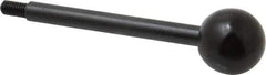 Gibraltar - 10-32 Stem, 3/4" Knob Diam, 1/4" Shaft Diam, Gear Lever Arm with Ball Knob - 3/8" Thread Length, 3" Handle Length, Carbon Steel Shaft, Plastic Knob - USA Tool & Supply