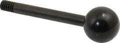 Gibraltar - 1/4-20 Stem, 3/4" Knob Diam, 1/4" Shaft Diam, Gear Lever Arm with Ball Knob - 3/8" Thread Length, 2-1/2" Handle Length, Carbon Steel Shaft, Plastic Knob - USA Tool & Supply