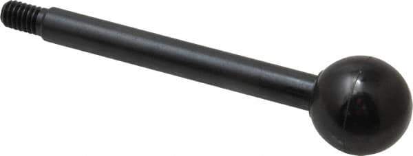 Gibraltar - 5/16-18 Stem, 1" Knob Diam, 3/8" Shaft Diam, Gear Lever Arm with Ball Knob - 1/2" Thread Length, 4" Handle Length, Carbon Steel Shaft, Plastic Knob - USA Tool & Supply