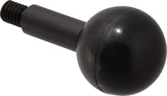 Gibraltar - 3/8-16 Stem, 1-3/8" Knob Diam, 1/2" Shaft Diam, Gear Lever Arm with Ball Knob - 1/2" Thread Length, 2-1/2" Handle Length, Carbon Steel Shaft, Plastic Knob - USA Tool & Supply
