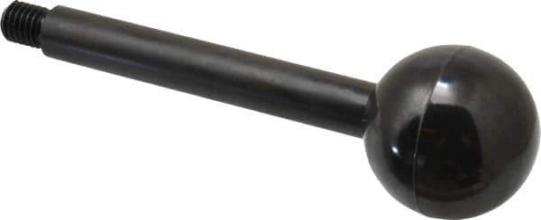 Gibraltar - 1/2-13 Stem, 1-7/8" Knob Diam, 5/8" Shaft Diam, Gear Lever Arm with Ball Knob - 5/8" Thread Length, 6" Handle Length, Carbon Steel Shaft, Plastic Knob - USA Tool & Supply