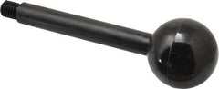 Gibraltar - 1/2-13 Stem, 1-7/8" Knob Diam, 5/8" Shaft Diam, Gear Lever Arm with Ball Knob - 5/8" Thread Length, 6" Handle Length, Carbon Steel Shaft, Plastic Knob - USA Tool & Supply