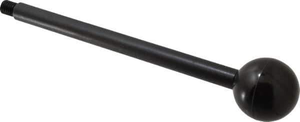 Gibraltar - 1/2-13 Stem, 1-7/8" Knob Diam, 5/8" Shaft Diam, Gear Lever Arm with Ball Knob - 5/8" Thread Length, 10" Handle Length, Carbon Steel Shaft, Plastic Knob - USA Tool & Supply