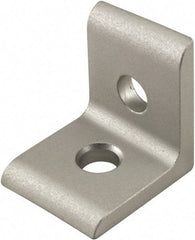 80/20 Inc. - 25mm Wide, Open Shelving 2 Hole Inside Corner Bracket - Aluminum, Clear Anodized Finish, 22mm Long, Use with 25 Series & Bolt Kit 75-3404 - USA Tool & Supply