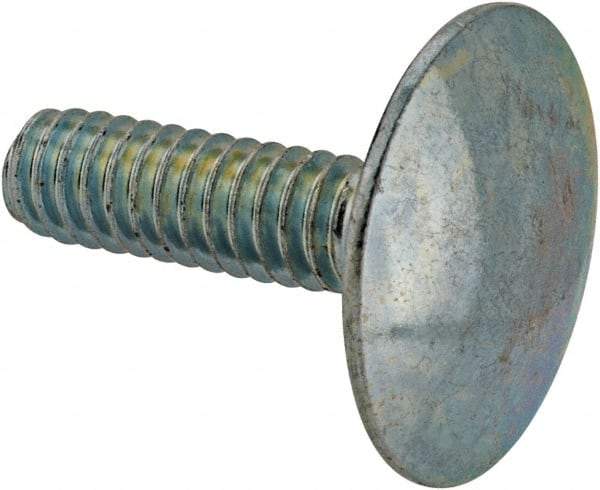 Value Collection - 1/4-20, 7/8" Length Under Head, Step Bolt - 27/32" Head Diam, 1006-1050 Steel, Zinc-Plated Finish - USA Tool & Supply