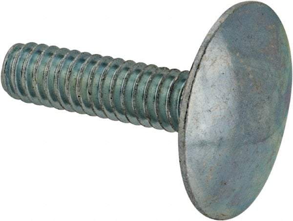 Value Collection - 1/4-20, 1" Length Under Head, Step Bolt - 27/32" Head Diam, 1006-1050 Steel, Zinc-Plated Finish - USA Tool & Supply