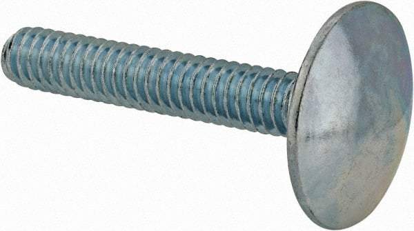 Value Collection - 1/4-20, 1-1/2" Length Under Head, Step Bolt - 27/32" Head Diam, 1006-1050 Steel, Zinc-Plated Finish - USA Tool & Supply