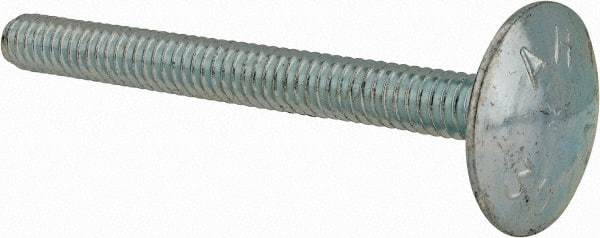 Value Collection - 1/4-20, 2-1/2" Length Under Head, Step Bolt - 27/32" Head Diam, 1006-1050 Steel, Zinc-Plated Finish - USA Tool & Supply