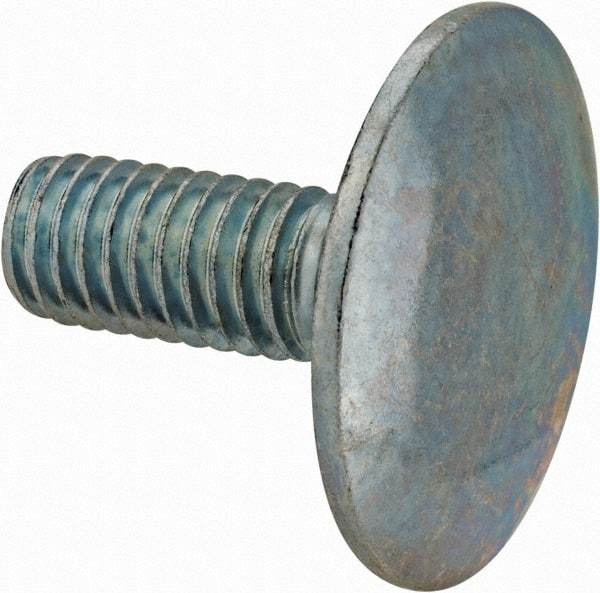Value Collection - 3/8-16, 1" Length Under Head, Step Bolt - 1-1/4" Head Diam, 1006-1050 Steel, Zinc-Plated Finish - USA Tool & Supply