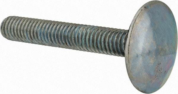 Value Collection - 3/8-16, 2-1/2" Length Under Head, Step Bolt - 1-1/4" Head Diam, 1006-1050 Steel, Zinc-Plated Finish - USA Tool & Supply