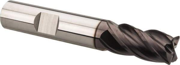 SGS - 1/2", 4 Flute, Single End, Solid Carbide, 0.03" Corner Radius End Mill - 3" OAL, Right Hand Flute, 1" LOC, Right Hand Cut - USA Tool & Supply