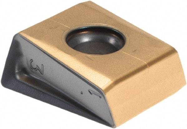 Iscar - T490 LNMT1607 Grade IC810 Carbide Milling Insert - AlTiN/TiN Finish, 0.6232" Thick, 0.8mm Corner Radius - USA Tool & Supply