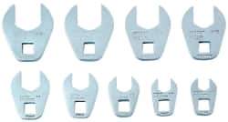 Proto - 9 Piece 3/8" Drive Open End Crowfoot Wrench Set - 3/8 to 7/8" - USA Tool & Supply