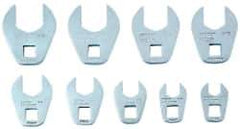 Proto - 9 Piece 3/8" Drive Open End Crowfoot Wrench Set - 3/8 to 7/8" - USA Tool & Supply