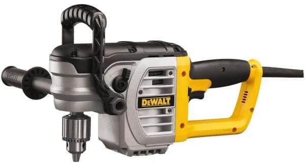 DeWALT - 1/2" Keyed Chuck, 330 & 1,300 RPM, Stud & Joist Handle Electric Drill - 11 Amps, Reversible, Includes 2-Position Side Handle, Bail Handle, Chuck Key with Holder - USA Tool & Supply