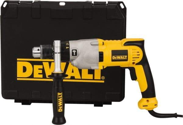 DeWALT - 120 Volt 1/2" Keyed Chuck Electric Hammer Drill - 0 to 56,000 BPM, 0 to 1,200 & 0 to 3,500 RPM, Reversible - USA Tool & Supply