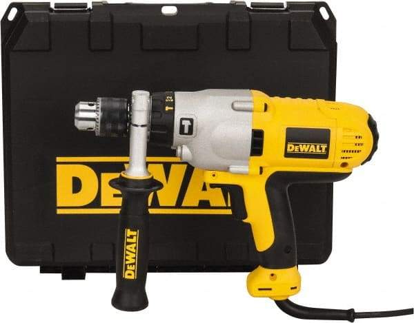 DeWALT - 120 Volt 1/2" Keyed Chuck Electric Hammer Drill - 0 to 56,000 BPM, 0 to 1,200 & 0 to 3,500 RPM, Reversible - USA Tool & Supply