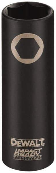 DeWALT - 3/8" Drive 7/8" Deep Impact Socket - 6 Points, 2-1/2" OAL - USA Tool & Supply