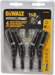 DeWALT - 4 Piece, Magnetic Nutsetter - 1/4 to 7/16" Hex, 1/4" Hex Drive - USA Tool & Supply