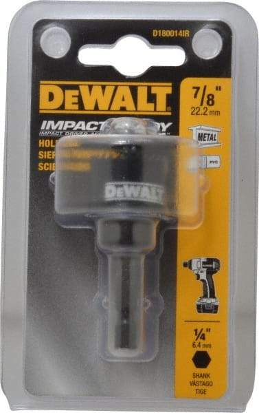 DeWALT - 7/8" Diam, 5/8" Cutting Depth, Hole Saw - Bi-Metal Saw, Toothed Edge - USA Tool & Supply