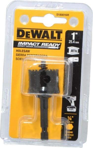 DeWALT - 1" Diam, 5/8" Cutting Depth, Hole Saw - Bi-Metal Saw, Toothed Edge - USA Tool & Supply