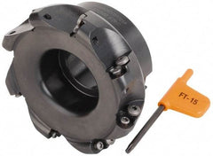 Kennametal - 101.6mm Cut Diam, 6mm Max Depth, 1-1/4" Arbor Hole, 8 Inserts, RD.. 12T3... Insert Style, Indexable Copy Face Mill - KDM400 Cutter Style, 50.04mm High, Series KDM - USA Tool & Supply