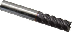 Niagara Cutter - 3/8", 5 Flute, Solid Carbide, 0.015" Corner Radius End Mill - 2-1/2" OAL, 45° Helix, 1" LOC, Right Hand Cut - USA Tool & Supply