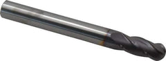 Niagara Cutter - 7/16" Diam, 1" LOC, 4 Flute Solid Carbide Ball End Mill - TiAlN Finish, Single End, 4" OAL, 7/16" Shank Diam, Spiral Flute - USA Tool & Supply