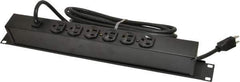 Wiremold - 6 Outlets, 120 Volts, 15 Amps, 15' Cord, Power Outlet Strip - 1 Circuits, Rack Mount, 5-15P NEMA Configuration, 19" Strip, cULus, UL Listed File 1449 - USA Tool & Supply