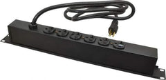 Wiremold - 6 Outlets, 120 Volts, 20 Amps, 6' Cord, Power Outlet Strip - Rack Mount, 6 Back NEMA Configuration, 19" Strip, cULus Recognized - USA Tool & Supply